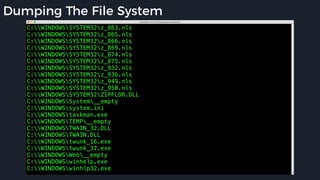 Dumping The File System
 