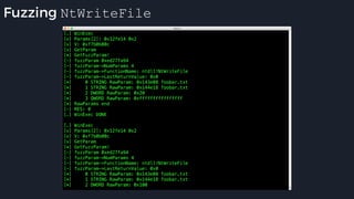 Fuzzing NtWriteFile
 