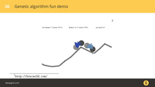 36 Genetic algorithm fun demo
7
7
http://boxcar2d.com/
dataegret.com
 