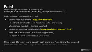 Clickhouse's C++ & Rust Journey by Alexey Milovidov | PDF