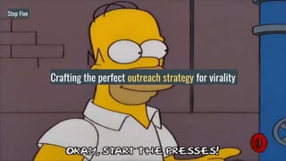 Crafting the perfect outreach strategy for virality
Step Five
 