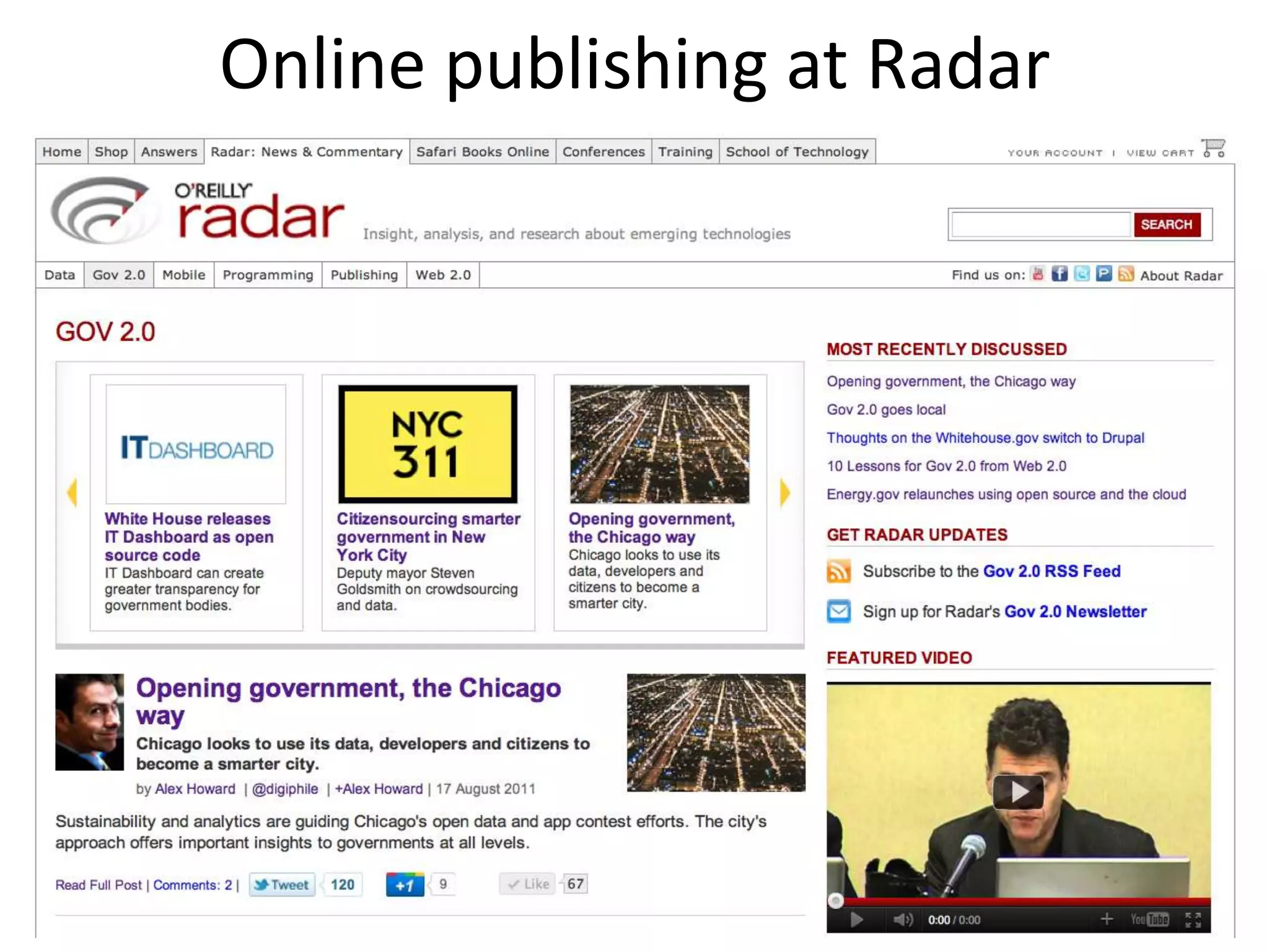 Online publishing at Radar
 