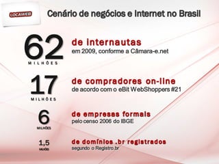 62
M I L H Õ E S




17
 M ILH Õ ES




    6
   MILHÕES



    1,5
    MILHÕES
 