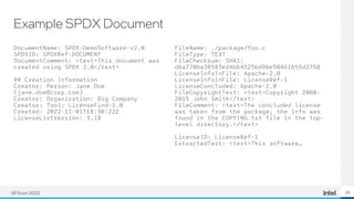 Spdx File Example SFScon 22 - Alexios Zavras - Software Bills of Materials (SBOM).pdf