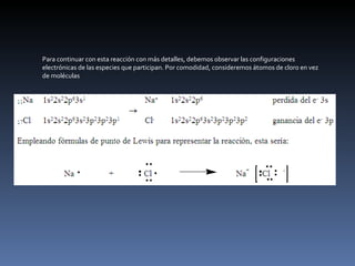 Para continuar con esta reacción con más detalles, debemos observar las configuraciones electrónicas de las especies que participan. Por comodidad, consideremos átomos de cloro en vez de moléculas 