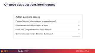 Paris 2022 #SEOCAMPus
On pose des questions intelligentes
6
 