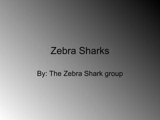 Zebra Sharks By: The Zebra Shark group 