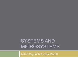 SYSTEMS AND
MICROSYSTEMS
Astrid Grgurich & Jess Morritt
 
