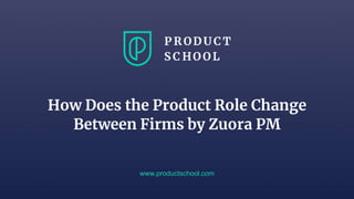 How Does the Product Role Change
Between Firms by Zuora PM
www.productschool.com
 