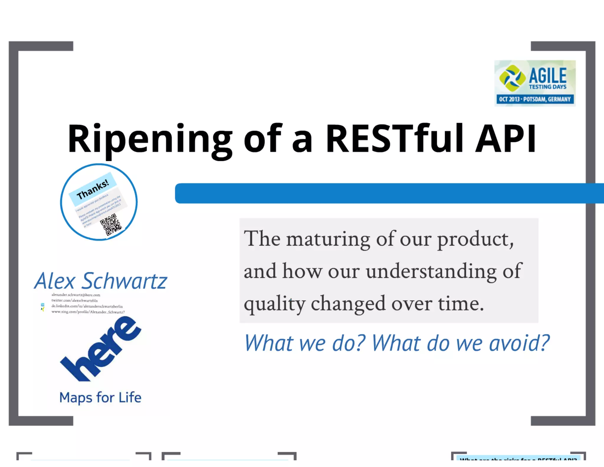 Ripening of a RESTful API