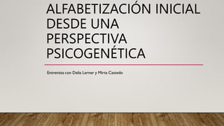 ALFABETIZACIÓN INICIAL
DESDE UNA
PERSPECTIVA
PSICOGENÉTICA
 