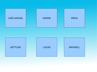 JOÃO MIGUEL KARINE KÉSIA KETTLEM LUCAS MAXWELL 