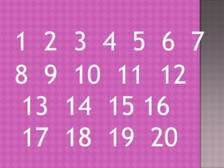 1 2 3 4 5 6 7
8 9 10 11 12
13 14 15 16
17 18 19 20
 