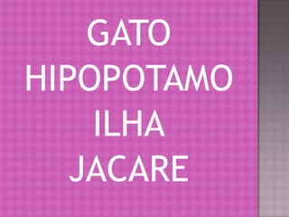 GATO
HIPOPOTAMO
    ILHA
   JACARE
 