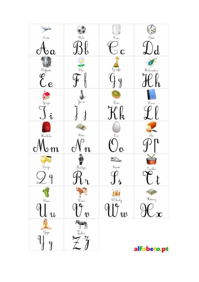 Alfabeto Ilustrado Com Letra MaiÚscula MinÚscula E Cursiva Desenhos Ef9 4109