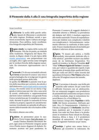 Giovedì 2 Novembre 2023
Il Piemonte dalla A alla Z: una fotografia imperfetta della regione
Un piccolo prontuario per ri-s...