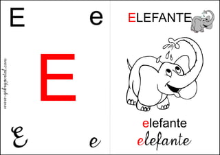 Alfabeto Murale Lettera E Elefante
