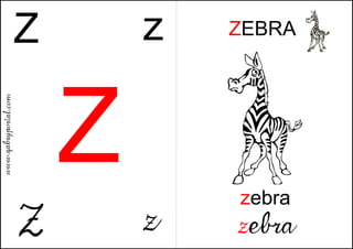 Alfabeto Murale Lettera Z Zebra