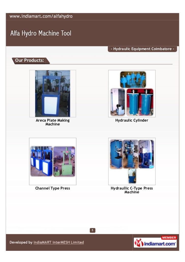 Alfa Hydro Machine Tool, Coimbatore, Hydraulic Equipment Coimbatore