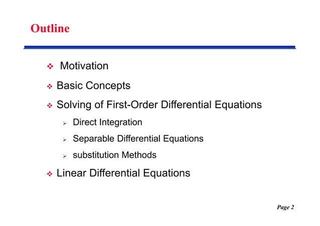 First Order Differential Equations | PPT