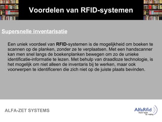 RFID-infomarkt: Presentatie Alfazet 