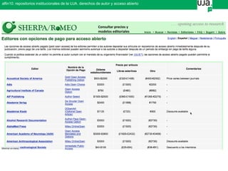 Consultar precios y
modelos editoriales
alfin10. repositorios institucionales de la UJA. derechos de autor y acceso abierto
 