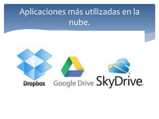 Aplicaciones más utilizadas en la nube.  