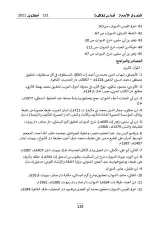 131
2021
119
41
-
ٌ
ٌ‫ٌص‬،‫ٌالديوان‬،‫امرؤٌالقيس‬
90
ٌ
.
ٌ
42
-
ٌ‫ٌص‬،‫ٌالديوان‬،ٌ
ٌ
‫النابغةٌالذبيائ‬
ٌ ٌٌٌ ٌٌ ٌٌ ٌٌٌٌٌ ٌٌٌٌ ٌٌٌٌ ٌ ٌٌٌٌٌٌ
67
ٌ
.
ٌ
43
-
‫ٌسلم‬ٌٌ
‫ٌبنٌأئ‬ ٌ
‫زهت‬
ٌ ٌٌ ٌٌ ٌٌٌ ٌٌٌ ٌ ٌٌ
ٌ‫ٌص‬،‫حٌالديوان‬ ٌ
‫ٌش‬،
ٌ ٌٌٌ ٌٌ ٌٌ ٌٌٌٌ ٌ ٌٌٌ
30
ٌ
.
ٌ
44
-
ٌ‫ٌص‬،‫حٌالديوان‬ ٌ
‫ٌش‬،‫طرفةٌبنٌالعبد‬
ٌ ٌٌٌ ٌٌ ٌٌ ٌٌٌٌ ٌ ٌٌٌ ٌٌ ٌٌٌٌ ٌٌٌ ٌٌٌ ٌ
112
ٌ
.
ٌ
45
-
ٌ‫ٌص‬،‫حٌالديوان‬ ٌ
‫ٌش‬،‫ٌسلم‬ٌٌ
‫ٌبنٌأئ‬ ٌ
‫زهت‬
ٌ ٌٌٌ ٌٌ ٌٌ ٌٌٌٌ ٌ ٌٌٌ ٌٌ ٌٌ ٌٌٌ ٌٌٌ ٌ ٌٌ
67
ٌ
.
ٌ
‫اجع‬‫ر‬‫والم‬ ‫المصادر‬
:
-
ٌ
‫آنٌالكريم‬
‫القر‬
ٌ
1
-
ٌ
ٌٌ
‫األبشيه‬
ٌ ٌٌ ٌٌ ٌٌ
،
ٌ
ٌ‫شهابٌالدينٌمحمدٌبنٌأحمدٌ(ت‬
850
)
،
ٌ
‫ٌكلٌمستظرف‬ٌ
ٌ
‫المستظرفٌف‬
ٌ ٌٌ ٌٌ ٌ ٌٌ ٌٌٌ ٌٌ ٌٌ ٌٌ ٌ ٌٌٌ
،
ٌ
ٌ
ٌ
ٌ‫تحقيق‬
ٌٌٌ
‫ٌالذهن‬ٌ ٌ
‫ٌمحمدٌحسي‬ ٌ
‫مصطق‬
ٌ ٌ ٌ ٌٌٌٌ ٌ ٌ ٌٌ ٌ ٌ ٌ ٌٌ ٌ ٌ ٌ ٌ
1224
ٌ‫ه‬
–
ٌ
2007
‫م‬
،
ٌ
‫دارٌالحديث‬
ٌ
،
ٌ
‫القاهرة‬
ٌ
.
ٌ
2
-
ٌ
ٌٌ
‫األلوس‬
ٌ ٌ ٌٌ ٌٌ
،
ٌ
ٌ
‫محمودٌشكري‬
،
ٌ
ٌ
ٌ
‫ب‬‫ٌمعرفةٌأحوالٌالعر‬ٌ
ٌ
‫بلوغٌاألربٌف‬
ٌ ٌٌ ٌٌٌٌ ٌٌ ٌ ٌٌٌ ٌٌٌ ٌ ٌٌ ٌٌ ٌٌ ٌٌٌ ٌٌٌٌ
،
ٌ
‫تحقيقٌمحمدٌبهجةٌاألثري‬
ٌ
،
ٌ
ٌ
‫مطابع‬
ٌ
ٌٌٌ
‫دارٌالكتابٌالعرئ‬
ٌ ٌ ٌ ٌٌٌٌ ٌٌٌ ٌٌٌٌٌٌ ٌ
ٌ
،
ٌ
ٌ
‫رص‬‫م‬
ٌ
،
ٌ
‫ط‬
3
،
ٌ
1342
‫ه‬
ٌ
.
ٌ
3
-
ٌ
‫ٌالصلت‬ٌٌ
‫ابنٌأئ‬
ٌ ٌٌ ٌٌٌٌ ٌٌٌ ٌٌٌ
،
ٌ
‫أمية‬
،
ٌ
‫الديوان‬
،
ٌ
ٌٌ
‫اسةٌصنعةٌعبدٌالحفيظٌالسطىل‬‫ر‬‫جمعٌوتحقيقٌود‬
ٌ ٌ ٌ ٌٌٌٌ ٌٌ ٌ ٌٌٌٌ ٌٌ ٌٌ ٌ ٌٌ ٌٌ ٌ ٌٌٌ ٌ ٌٌ ٌٌ ٌ ٌٌ ٌٌ ٌ ٌ ٌ
،
ٌ
1977
‫م‬
ٌ
،
ٌ
‫ط‬
2
ٌ
.
ٌ
4
-
ٌ
ٌ
‫ر‬‫ابنٌمنظو‬
،
ٌ
ٌ
ٌ
ٌ‫جمالٌالدينٌمحمدٌبنٌمكرمٌ(ٌت‬
711
)‫ه‬
،
ٌ
ٌ
‫لسانٌالعرب‬
،
ٌ
ٌ‫طبعةٌمصورةٌمنٌطبعة‬
‫بوالق‬
،
ٌ
ٌ ٌ
‫يةٌالعامةٌللتأليفٌواألنباءٌوالنش‬‫رص‬‫المؤسسةٌالم‬
ٌ ٌٌٌٌ ٌٌ ٌٌٌٌ ٌٌ ٌٌ ٌٌٌٌٌٌٌٌ ٌ ٌٌ ٌٌٌٌ ٌٌ ٌ ٌٌٌٌ ٌ ٌ ٌ ٌ ٌٌٌ
،
ٌ
‫الدارٌالم‬
)‫ت‬.‫جمةٌ(د‬ٌ
‫يةٌللتأليفٌوالت‬‫رص‬
ٌٌ ٌٌ ٌٌٌ ٌ ٌ ٌ ٌٌٌ ٌٌ ٌٌٌٌٌٌٌٌ ٌٌ ٌ
ٌ
.
ٌ
5
-
ٌ
‫ٌسلم‬ٌٌ
‫ابنٌأئ‬
ٌ ٌٌ ٌٌ ٌٌٌ ٌٌٌ
،
ٌ
ٌ‫ٌ(ت‬ ٌ
‫زهت‬
ٌ ٌٌٌ ٌ ٌٌ
609
)‫ه‬
،
ٌ
‫حٌالديوان‬ ٌ
‫ش‬
ٌٌٌ ٌٌ ٌٌٌٌ ٌ ٌ
،
ٌ
ٌ
ٌٌ
ٌ
‫تحقيقٌكرمٌالبستائ‬
ٌ ٌٌٌ ٌٌٌٌٌ ٌٌ ٌٌ ٌٌ ٌ ٌٌ
،
ٌ
ٌ
‫ر‬‫دارٌصاد‬
،
ٌ
ٌ‫وت‬ ٌ
‫دارٌبت‬
ٌ ٌ ٌ ٌٌٌٌٌ ٌ
ٌ ٌ
‫للطباعةٌوالنش‬
ٌ ٌٌٌٌ ٌٌ ٌ ٌٌٌ ٌٌٌ
،
ٌ
ٌ
1379
‫ه‬
،
ٌ
1960
‫م‬
ٌ
.
ٌ
6
-
ٌ
‫اهيمٌأنيس‬‫ر‬‫إب‬
،
ٌ
ٌ
ٌ
‫رص‬‫ٌعبدٌالحليمٌمنت‬.‫ود‬
،
ٌ
ٌ
ٌٌ
‫وعطيةٌالصوالخ‬
ٌ ٌٌٌ ٌ ٌٌٌٌ ٌٌ ٌ ٌ ٌ
،
ٌ
ٌ
ٌ‫ٌالمعجم‬،‫ومحمدٌخلفٌهللاٌأحمد‬
ٌ‫فٌعىل‬ ٌ
‫الوسيطٌأش‬
ٌ ٌ ٌٌ ٌ ٌٌٌ ٌٌ ٌ ٌٌٌ
‫ال‬
‫ٌعطية‬ٌ
‫طبعٌحسنٌعىل‬
ٌٌٌ ٌ ٌٌ ٌ ٌٌ ٌ ٌ ٌٌ ٌٌ ٌ
،
ٌ
ٌ
ٌ ٌ
‫فٌأمي‬ ٌ
‫محمدٌش‬
ٌ ٌ ٌٌٌ ٌ ٌٌ ٌ ٌ ٌ ٌ
ٌ
،
ٌ
ٌ
‫مطبعةٌدارٌاألمواج‬
،
ٌ
‫وت‬ ٌ
‫بت‬
ٌ ٌ ٌ ٌٌ
،
ٌ
ٌ
ٌ‫لبنان‬
1407
‫ه‬
،
ٌ
ٌ
1987
‫م‬
ٌ
.
ٌ
7
-
ٌ
ٌٌ
‫القاىل‬
ٌ ٌٌ ٌٌٌ
،
ٌ
ٌٌ
‫أبوٌعىل‬
ٌ ٌ ٌٌ ٌٌٌ
،
ٌ
ٌٌ
‫األماىل‬
ٌ ٌٌ ٌ ٌٌ
،
ٌ
‫دارٌالجيلٌودارٌاآلفاقٌالجديدة‬
ٌ
،
ٌ
‫ط‬
2
ٌ
،
ٌ
‫وت‬ ٌ
‫بت‬
ٌ ٌ ٌ ٌٌ
،
ٌ
ٌ‫لبان‬
1407
‫ه‬
،
ٌ
ٌ
1987
‫م‬
ٌ
.
ٌ
8
-
ٌ
ٌ
‫د‬‫ابنٌالور‬
ٌ
،
ٌ
‫عروة‬
،
ٌ
‫الديوان‬
،
ٌ
‫حٌابنٌالسكيت‬ ٌ
‫ش‬
ٌ ٌٌ ٌ ٌٌٌٌ ٌٌٌٌ ٌ ٌ
،
ٌ
ٌ‫يعقوبٌبنٌاسحقٌ(ت‬
244
‫ه‬
)
،
ٌ
ٌ‫ف‬ ٌ
‫حققهٌوأش‬
ٌ ٌ ٌٌ ٌٌ ٌ ٌ ٌ ٌ
‫عىلٌطب‬
‫عه‬
،
ٌ
ٌٌ
‫ٌالملوخ‬ٌ ٌ
‫ووضعٌفهارسهٌعبدٌالمعي‬
ٌ ٌ ٌٌ ٌٌٌٌ ٌ ٌ ٌٌٌٌ ٌٌ ٌٌ ٌ ٌٌٌ ٌٌٌ ٌ ٌ ٌ ٌ
،
ٌ
ٌ
ٌٌ
‫ارةٌالثقافةٌواإلرشادٌالقوم‬‫ز‬‫و‬
ٌ ٌ ٌ ٌٌٌٌ ٌٌ ٌٌ ٌٌ ٌٌ ٌٌٌ ٌٌٌٌٌٌٌٌٌ ٌ
،
ٌ
)‫ت‬.‫دمشقٌ(د‬
ٌ
.
ٌ
9
-
ٌ
‫ابنٌطفيل‬
،
ٌ
ٌ
‫ر‬‫عام‬
،
ٌ
‫الديوان‬
ٌ
.
ٌ
10
-
ٌ
ٌٌ
ٌ
‫الطائ‬
ٌ ٌٌ ٌٌٌ
،
ٌ
ٌ
‫حاتم‬
،
ٌ
‫وت‬ ٌ
‫ٌبت‬،‫ٌمكتبةٌدارٌصادر‬،ٌ
ٌ
‫حٌكرمٌالبستائ‬ ٌ
‫ٌتحقيقٌوش‬،‫الديوان‬
ٌ ٌ ٌ ٌٌٌٌٌ ٌٌ ٌٌٌٌ ٌٌ ٌٌٌ ٌ ٌٌٌ ٌٌٌ ٌٌٌٌٌ ٌٌ ٌٌ ٌ ٌ ٌٌ ٌٌ ٌ ٌٌٌٌ ٌٌ ٌٌ ٌٌٌ
،
ٌ
1953
‫م‬
.
ٌ
11
-
ٌ
ٌ
‫د‬‫ابنٌالعب‬
ٌ
،
ٌ
ٌ‫طرفةٌ(ت‬
564
ٌ
‫و‬‫ه)ٌالدي‬
‫ان‬
،
ٌ
‫وت‬ ٌ
‫دارٌصادرٌدارٌبت‬
ٌ ٌ ٌ ٌٌٌٌٌ ٌٌٌ ٌٌ ٌٌٌٌ ٌ
،
ٌ
1380
‫ه‬
،
ٌ
1961
‫م‬
ٌ
.
ٌ
12
-
ٌ
‫امرؤٌالقيس‬
،
ٌ
‫الديوان‬
،
ٌ
ٌ
‫اهيم‬‫ر‬‫تحقيقٌمحمدٌأبوٌالفضلٌإب‬
،
ٌ
‫دارٌالمعارف‬
،
ٌ
‫ط‬
4
ٌ
،
ٌ
ٌ‫القاهرة‬
1984
ٌ
‫م‬
ٌ
.
ٌ
 