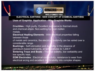 Uses of Graphite Application - Why Graphite Works

Crucibles : High purity. Excellent resistance to thermal shock
and chemical attack. Non-wetting by most molten
metals.
Electrical Heating Elements : With electrical properties falling
between those
of metals and ceramics, the electrical resistivity can be varied over a
considerable range.
Bushings : Self-lubrication and durability in the absence of
petroleum-based lubricants, at temperatures to 1,200 F
Sintering Trays and Boats : Thermal stability, low wettability and
low specific heat.
EDM Electrodes : Electrical conductivity, resistance to wear from
electrical arcing and excellent machinability into complex shapes.
 