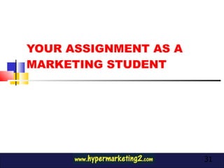 YOUR ASSIGNMENT AS A MARKETING STUDENT 