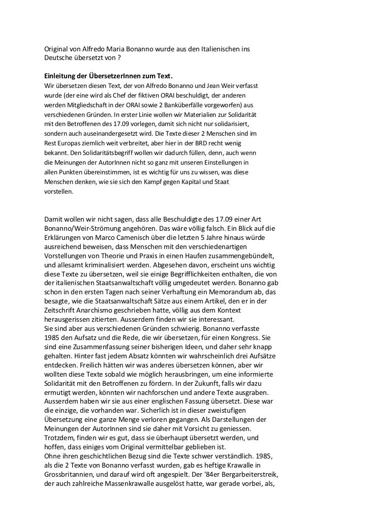 Alfredo Maria Bonanno Vom Krawall Zum Aufstand