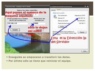 




 Enseguida se empezaran a transferir los datos.
 Por último sólo se tiene que reiniciar el equipo.
 