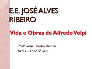 E.E. JOSÉ ALVES RIBEIRO Profª Ivone Pereira Rumeu Artes – 1º ao 5º ano 