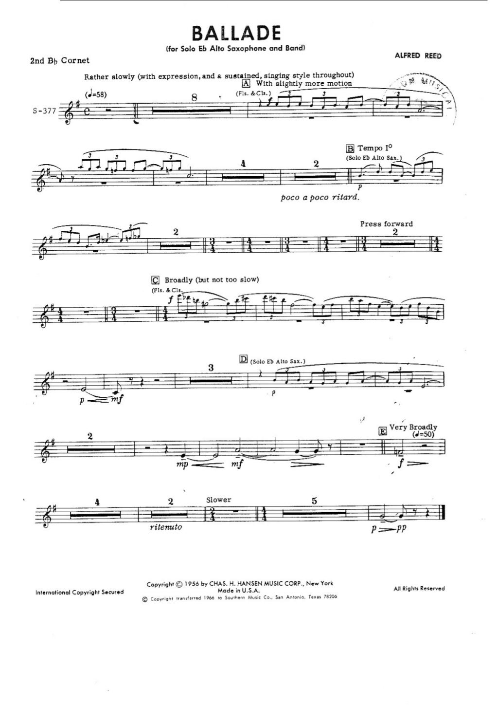Ballade Alfred Reed