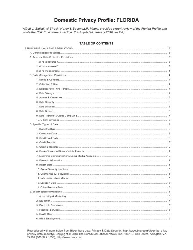 Domestic Privacy Profile Florida