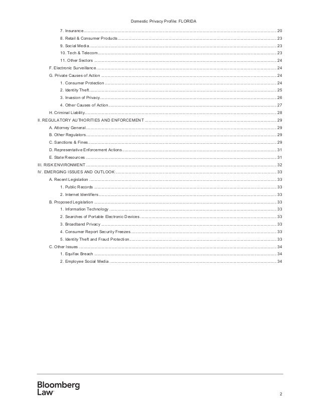 Domestic Privacy Profile Florida