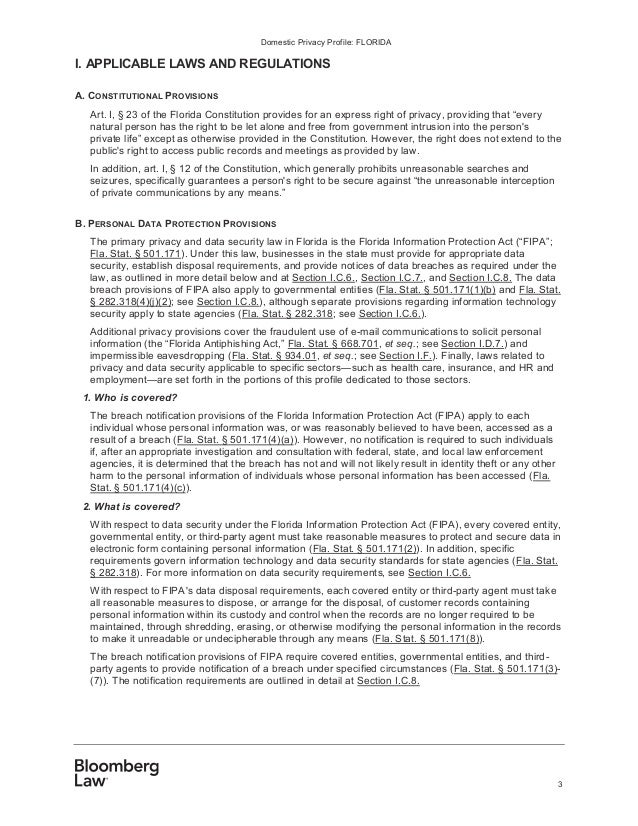 Domestic Privacy Profile Florida