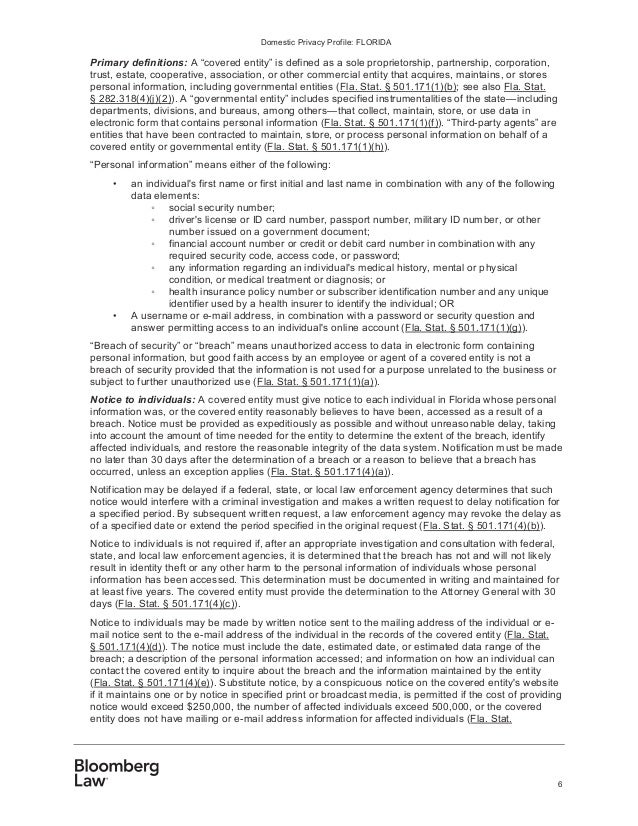 Domestic Privacy Profile Florida