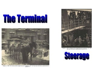 Stieglitz, A. (1892).  The Terminal.  [online image] Retrieved on January 27, 2011 from http://www.metmuseum.org/toah/works-of-art/58.577.11 Stieglitz, A. (1907).  Steerage . [online image] Retrieved on January 27, 2011 from http://www.metmuseum.org/toah/works-of-art/33.43.419 The Terminal Steerage 