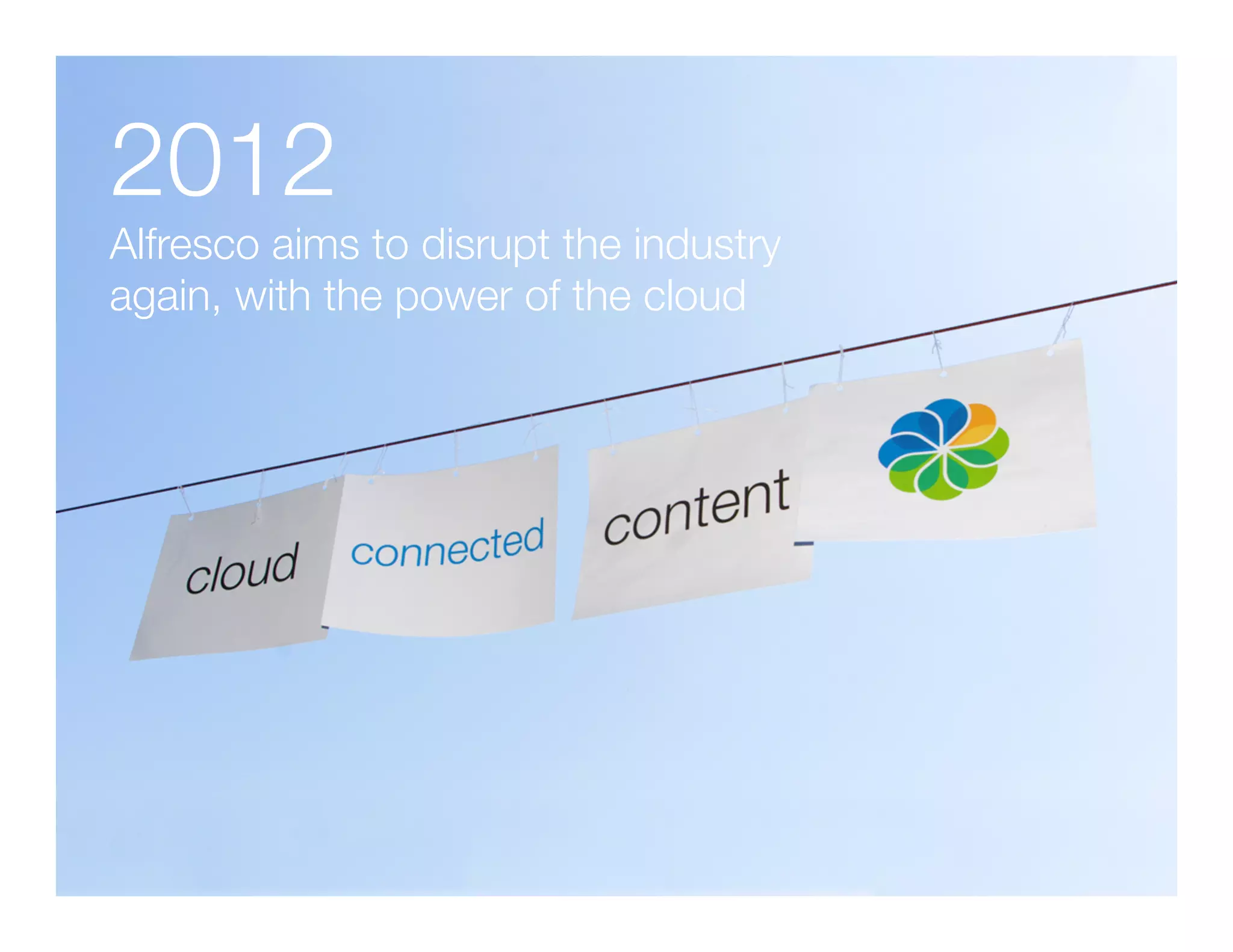 2012"
Alfresco aims to disrupt the industry
again, with the power of the cloud
 