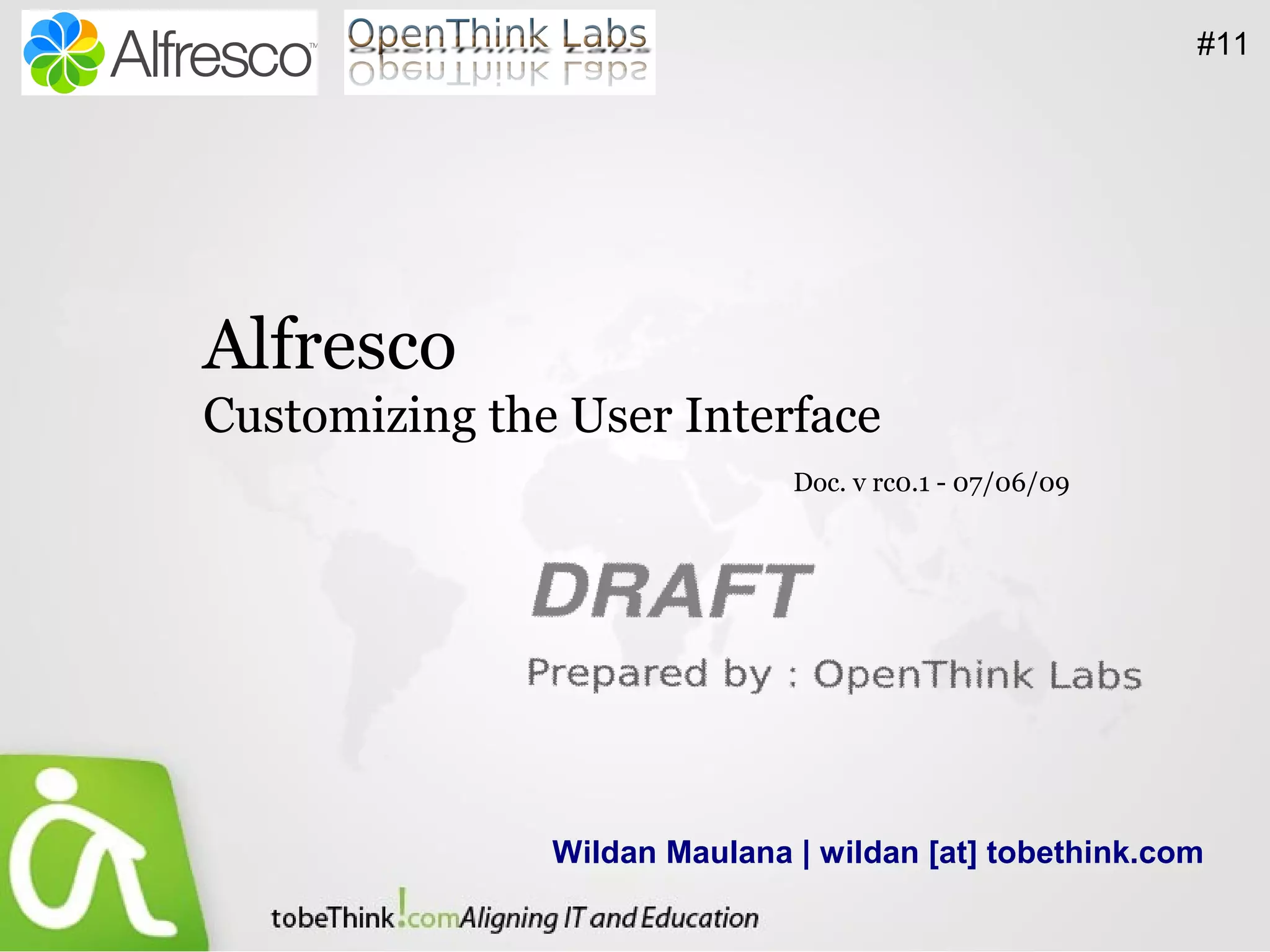 Alfresco : Customizing the User Interface