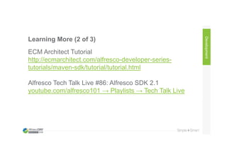 Alfresco Coding mit dem Alfresco SDK (auf Englisch) - Julien Bruinaud, Technical Account Manager