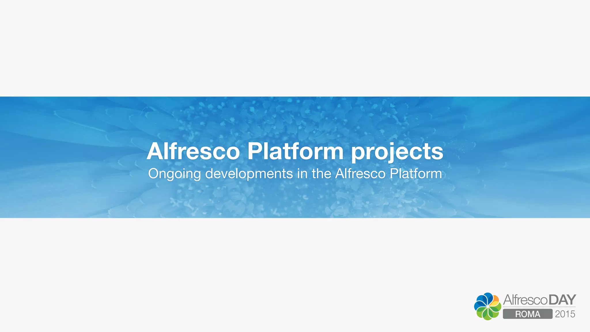 Alfresco Platform projects
Ongoing developments in the Alfresco Platform
 