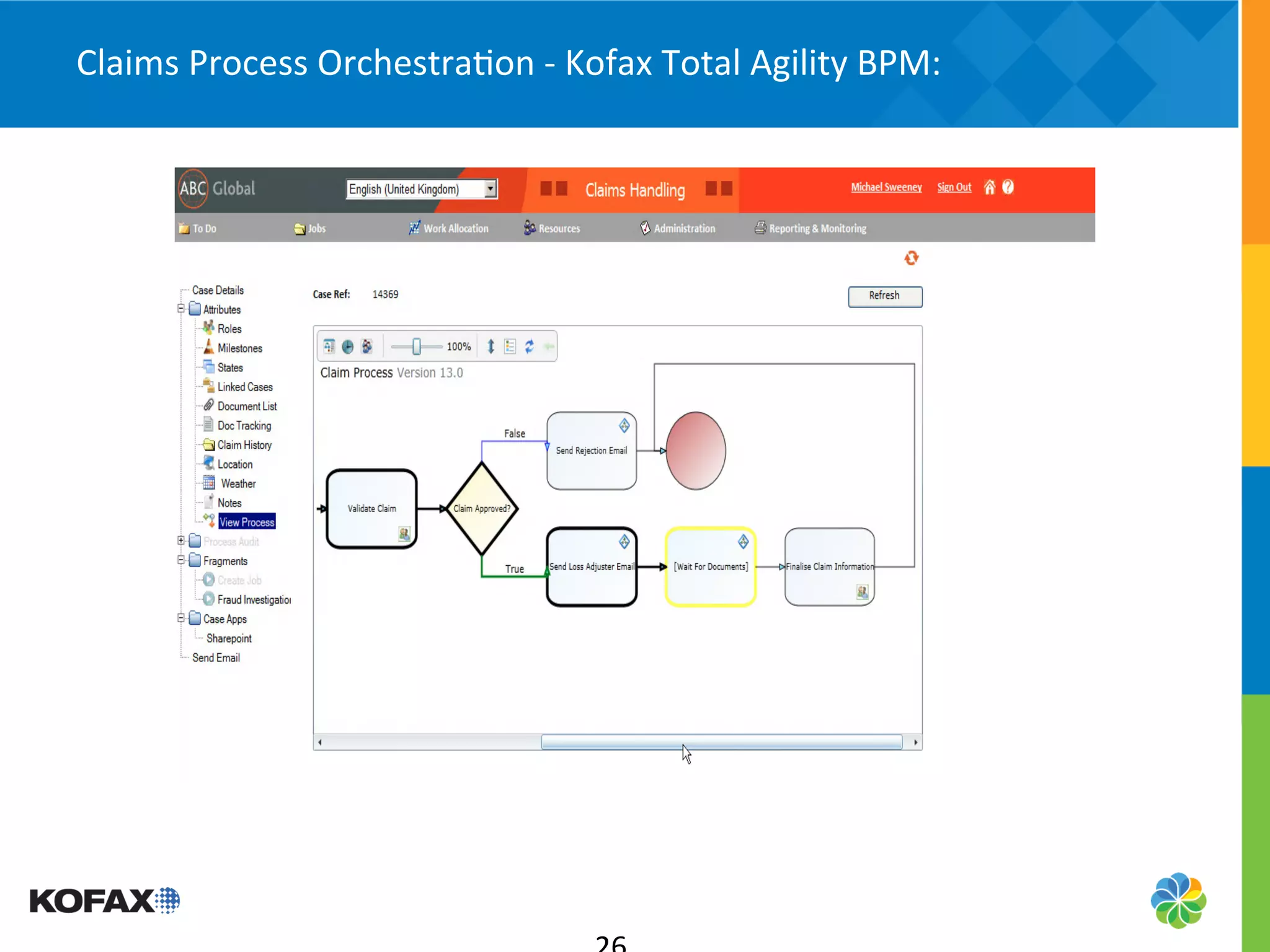 Claims	
  Process	
  Orchestra5on	
  -­‐	
  Kofax	
  Total	
  Agility	
  BPM:	
  
	
  
 