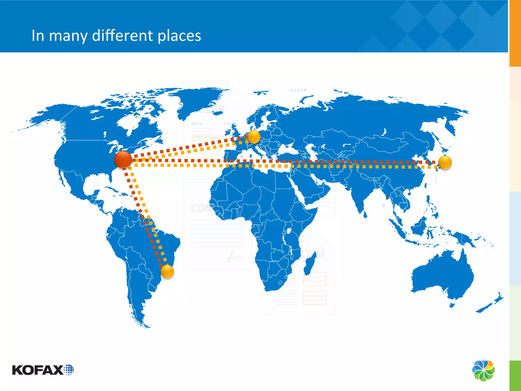 In	
  many	
  diﬀerent	
  places	
  
 