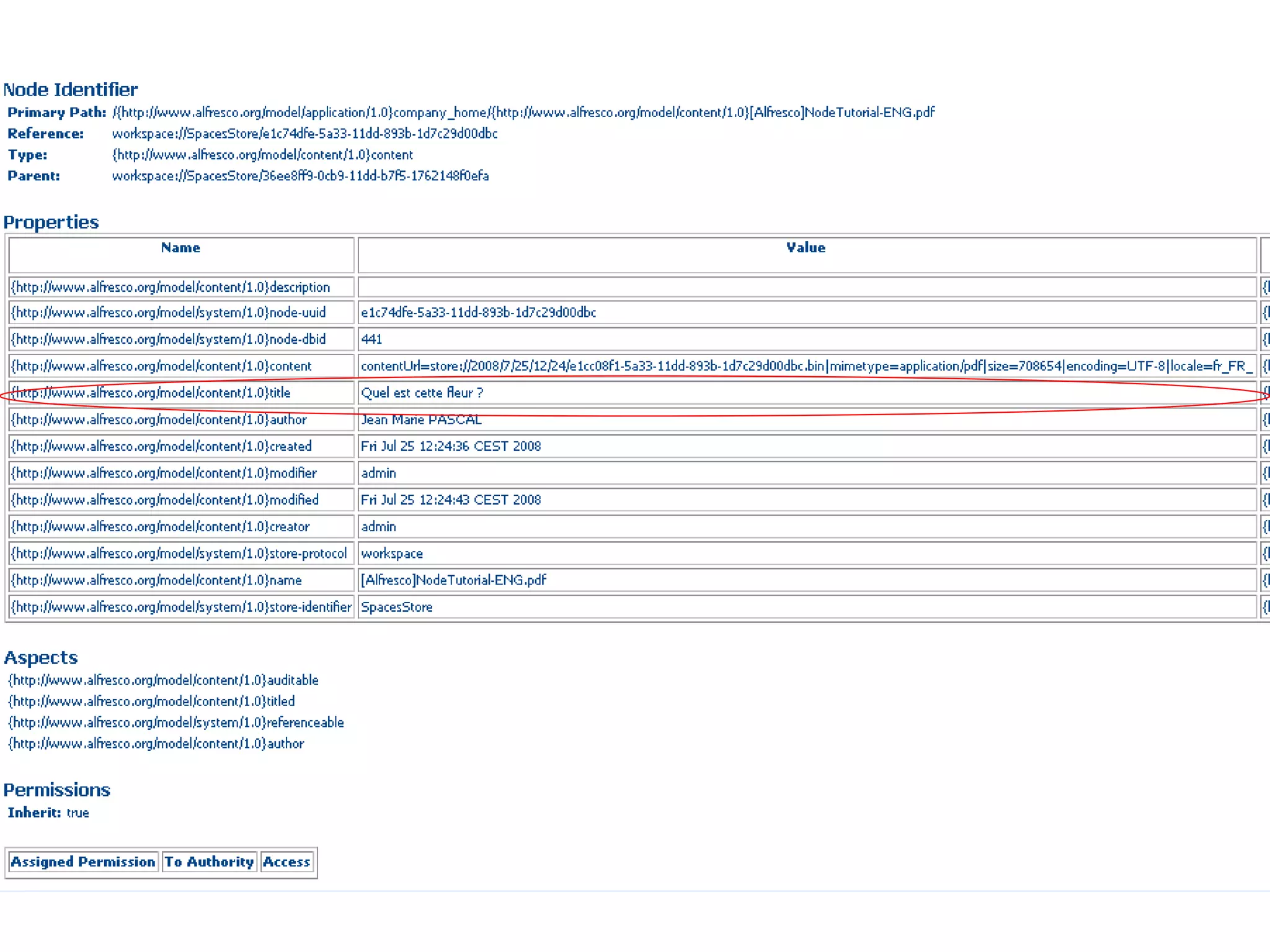 Alfresco en quelques points : Services Tutorial