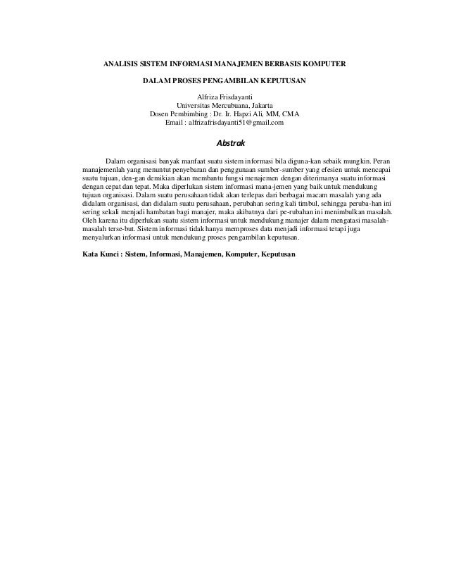 Contoh Review Jurnal Sistem Informasi Manajemen