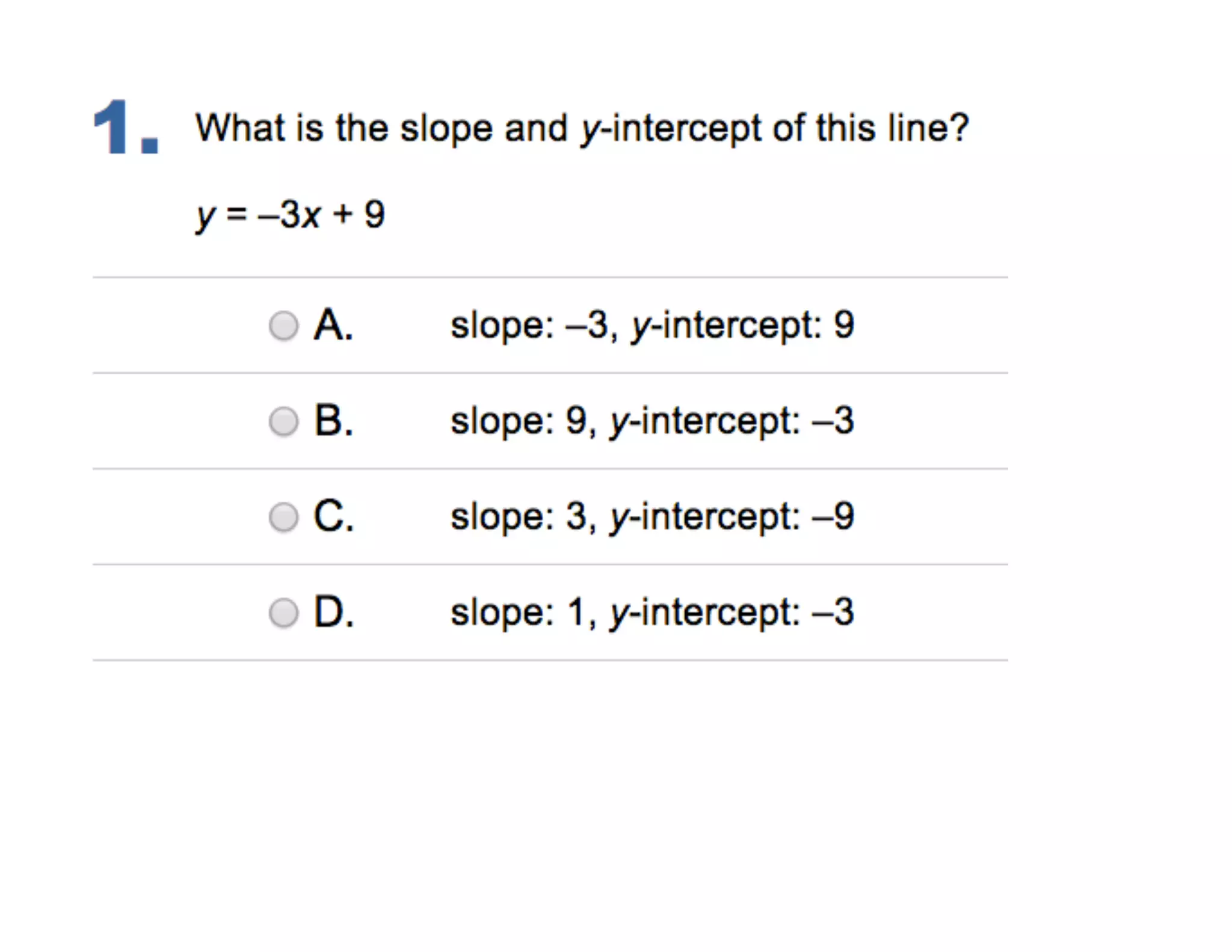 Alg1 7.7 Slope-Intercept Form