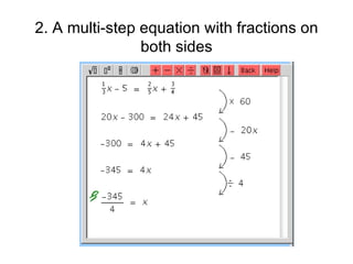 2. A multi-step equation with fractions on both sides