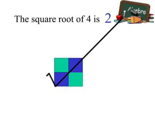 The square root of 4 is 2
 